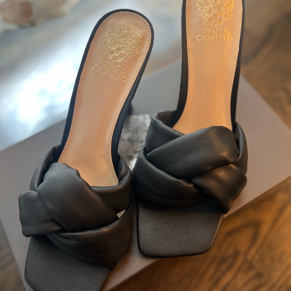 Vince Camuto Black Knotted Heels